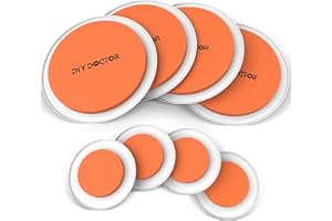 DIY Doctor Furniture Sliders for Carpet - Furniture Slider Hardwood - Carpet Furniture Sliders - Furniture Sliders for Tile Floors - 8 Piece Value Pack (4X Large & 4X Small) - Orange