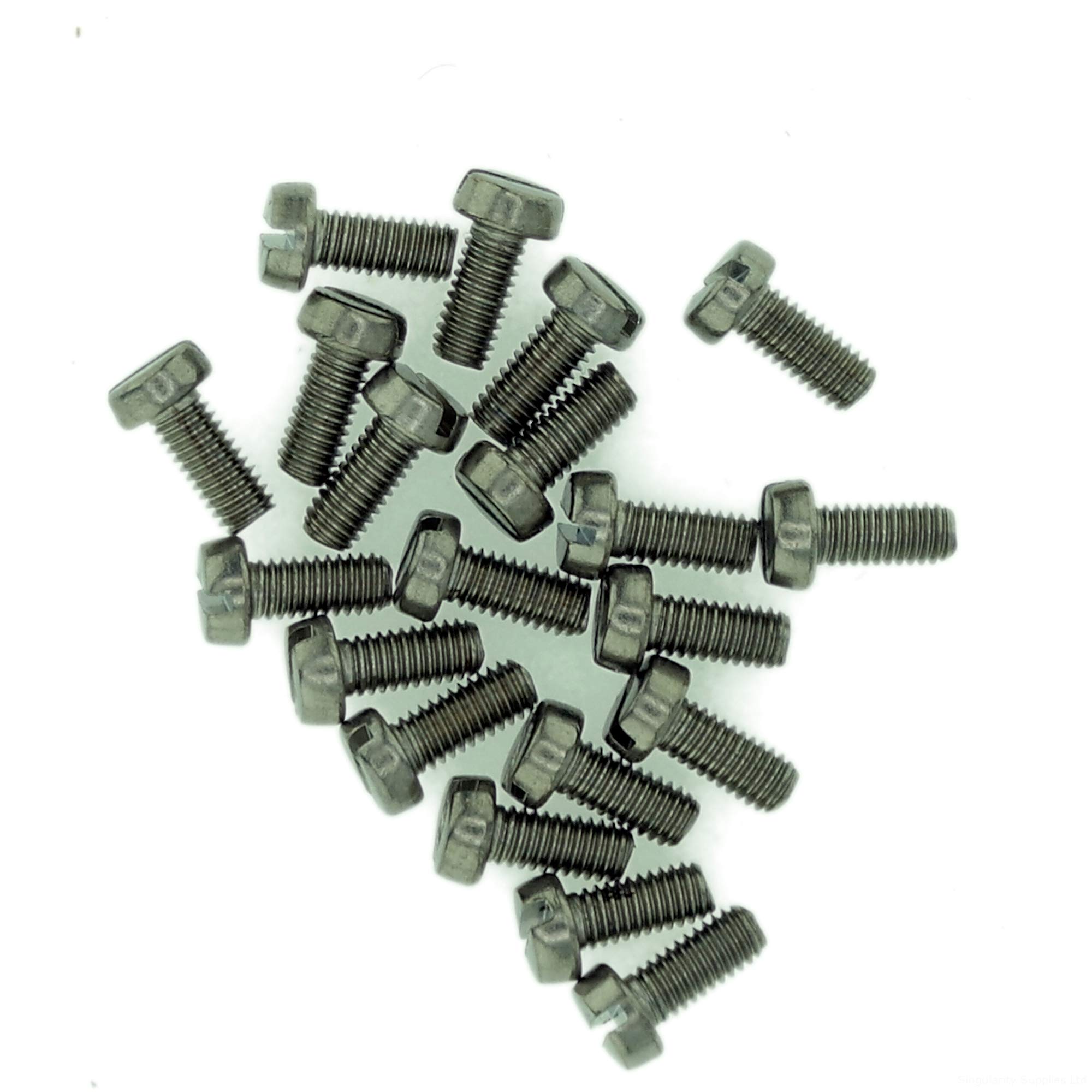 M1.4 (1.4mm x 6mm) Slot Cheese Machine Screw (Bolt) - Stainless Steel (A2) (Pack of 20)