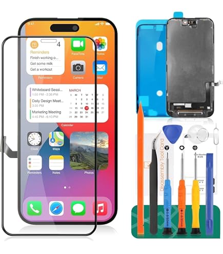 Écran LCD De Remplacement Pour IPhone 15 Plus 6.7 Pouces - Tactile Incell, Noir, Avec Kit De Réparation