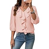SHEWIN Womens Blouses Dressy Casual 3/4 Length Sleeve Work Shirts Business Casual Tops Spring Outfits for Women 2026