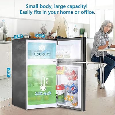 Buy Mini Fridge With Freezer 3 0 Cubic Feet Small Refrigerator Energy Star 2 Door Compact Small Fridge For Bedroom Dorm Office Kitchen Black Online In Italy B09652pyrs