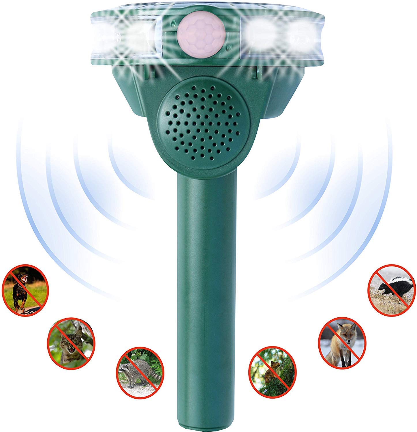 ANLEM Ultrasonic Animal Repeller OutdoorSolar Recharge, Ultrasonic