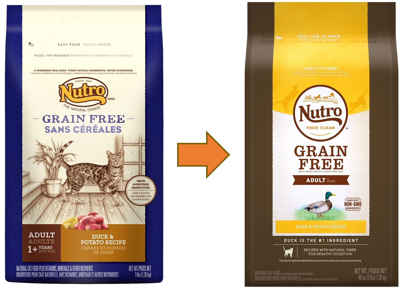 NUTRO GRAINFREE Duck & Potato Recipe Adult Dry Cat Food 3 Pounds