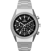Timex Men's Q Falcon Eye Chronograph 40mm Watch - Silver-Tone Bracelet Black Dial Silver-Tone Case