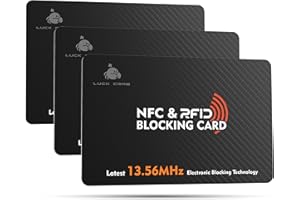Luckcrab RFID Blocking Cards 3 Pack – Slim SafeCard NFC Wallet Protector for Contactless Credit/Debit Cards & Passports – Anti-Theft RFID Shield for Identity & Data Protection