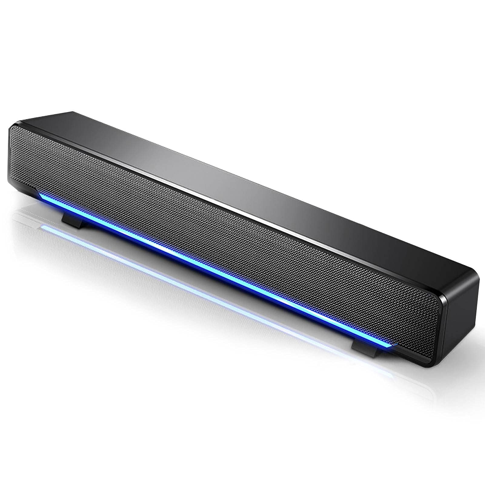 Garsent Soundbar Speakers, USB Wired Stereo Soundbar with 3.5mm Input Portable Home Theater Bass Surround Music Player Soundbar Speaker for PC, Tablet, Smartphones, MP4, MP3, etc.(Black)