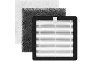 HOAXCINN (6”× 6”) H13 Replacement Filter Compatible with KOONE & M-T Solder Fume Extractor,Smoke Purifier, Laser Engraving System Replacement Filter 3x Hepa, 6x Per Filters