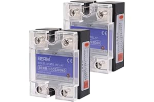 DWEII 2 PCS State Relay,SSR-40DD Solid State Relay DC to DC (Input 3-32V DC Output 5-60V DC) 40A