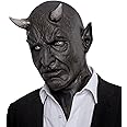 Bagmrteho Demon Devil Mask - Scary Realistic Black Horror Minotaur Latex Halloween Costume for Men