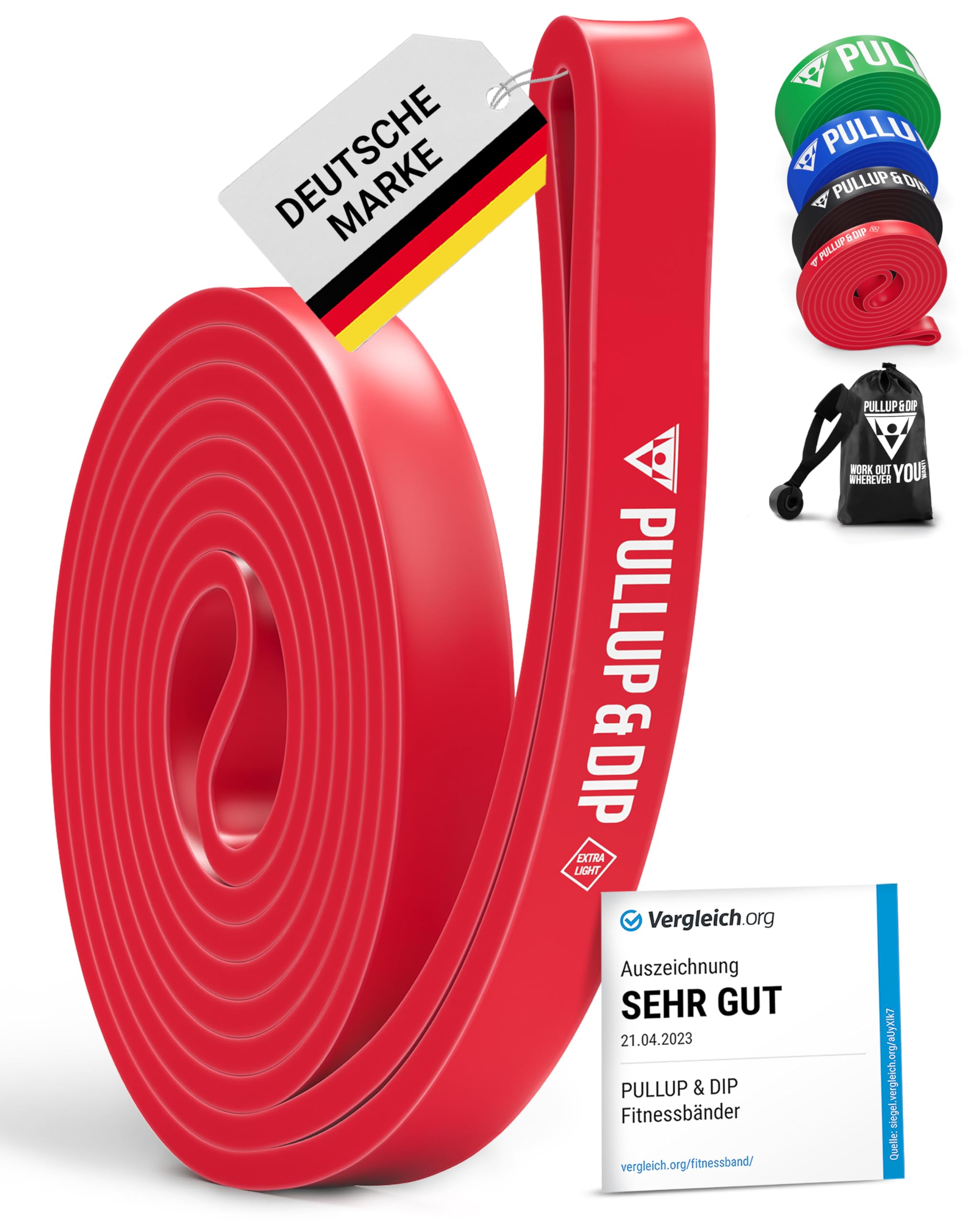 PULLUP & DIP Resistance Bands Pull Up Bands for Assisted Pull Ups, Calisthenics, Crossfit, Pull Up Bar; Premium Fitness Bands (EXTRA LIGHT (red))