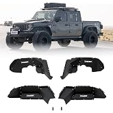 Aluminum Front &amp; Rear Inner Fender Liners for 20-26 Jeep Gladiator JT, 4PCS | Bolt-on mud guards | Wheel well protection | Excludes Rubicon 3.6L | Lightweight aluminum