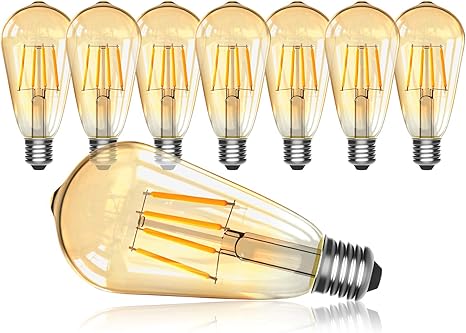 Edison Gluhbirne E27 Oxyled 8 Stuck 4w Led Birne St64 Gluhlampen 2700k 400 Lumen Gluhbirne Dekorative Lampe Fur Nostalgie Und Retro Beleuchtung Haus Restaurant Cafe Bar Amber Warm Amazon De Beleuchtung