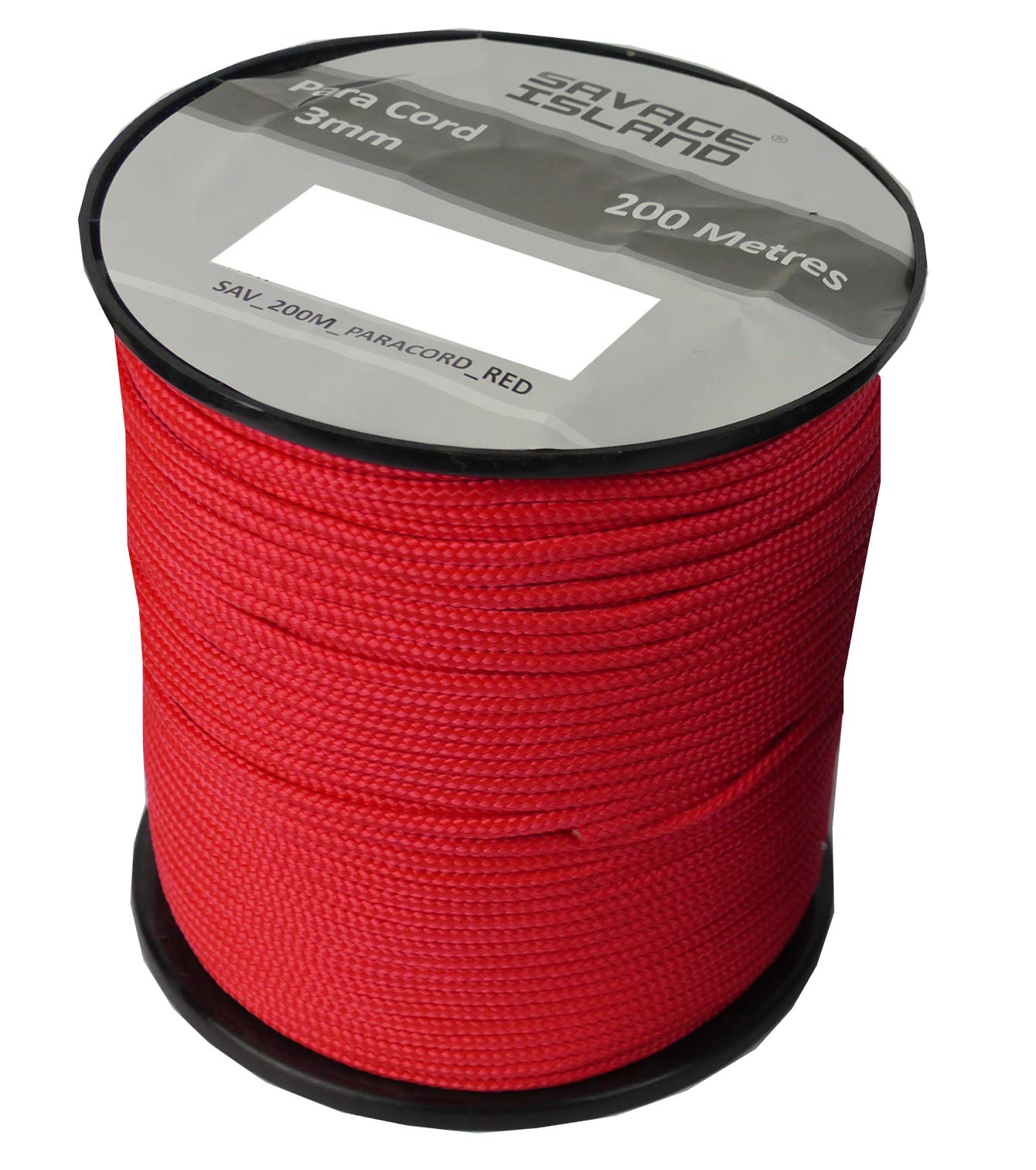 Savage Island 200m Reel Paracord Army Camping for Tent Basha Bivi Shelter Buidling Hammock Gardening Bushcraft (Red)