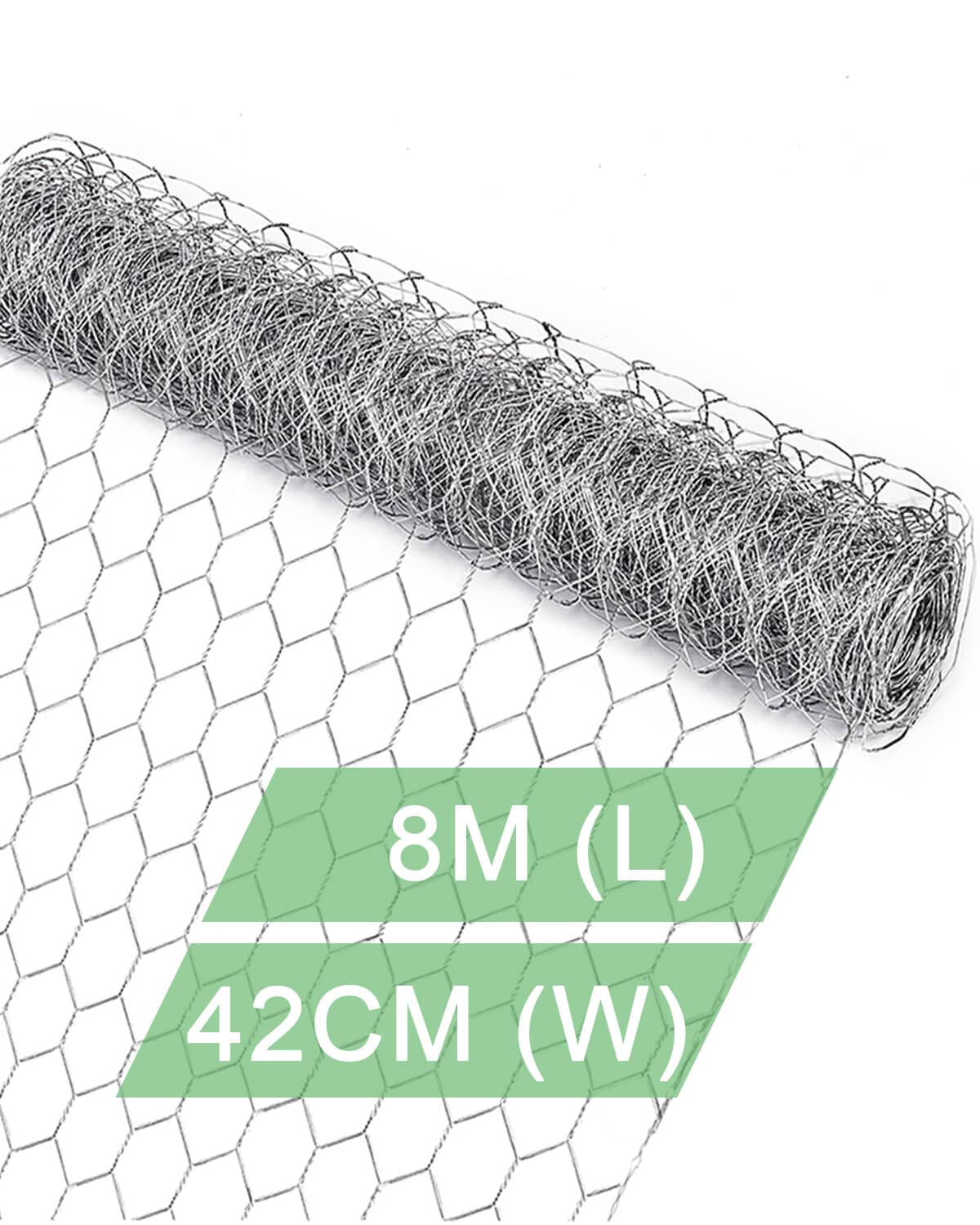 vensovo Galvanized Chicken Wire Mesh - 42CM × 8M Garden Animal Barrier Fence, 1 inch Mesh Fence for Pet,Rabbit,Poultry — image 1