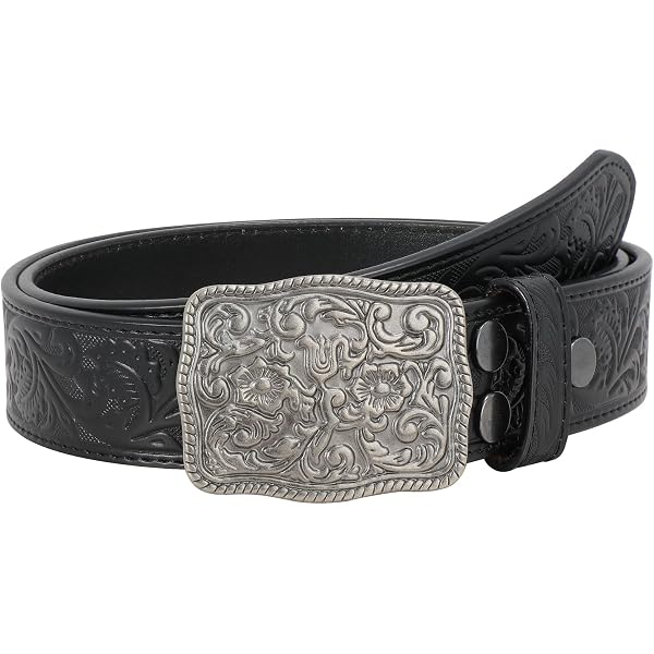 Genuine Leather Belt Womens Wide Belts Alligator Embossed Real Tooled Leather ML Crocodile Embossed One Piece Full Leather Belt Strap with  main image 4