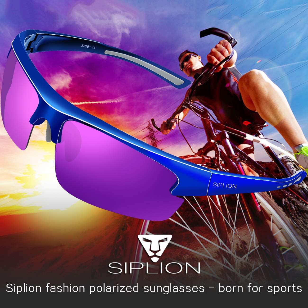 SIPLION Men's Polarized Sunglasses Sports Glasses for Cycling Fishing Golf TR90 Superlight Frame 502 BLACK: Shoes