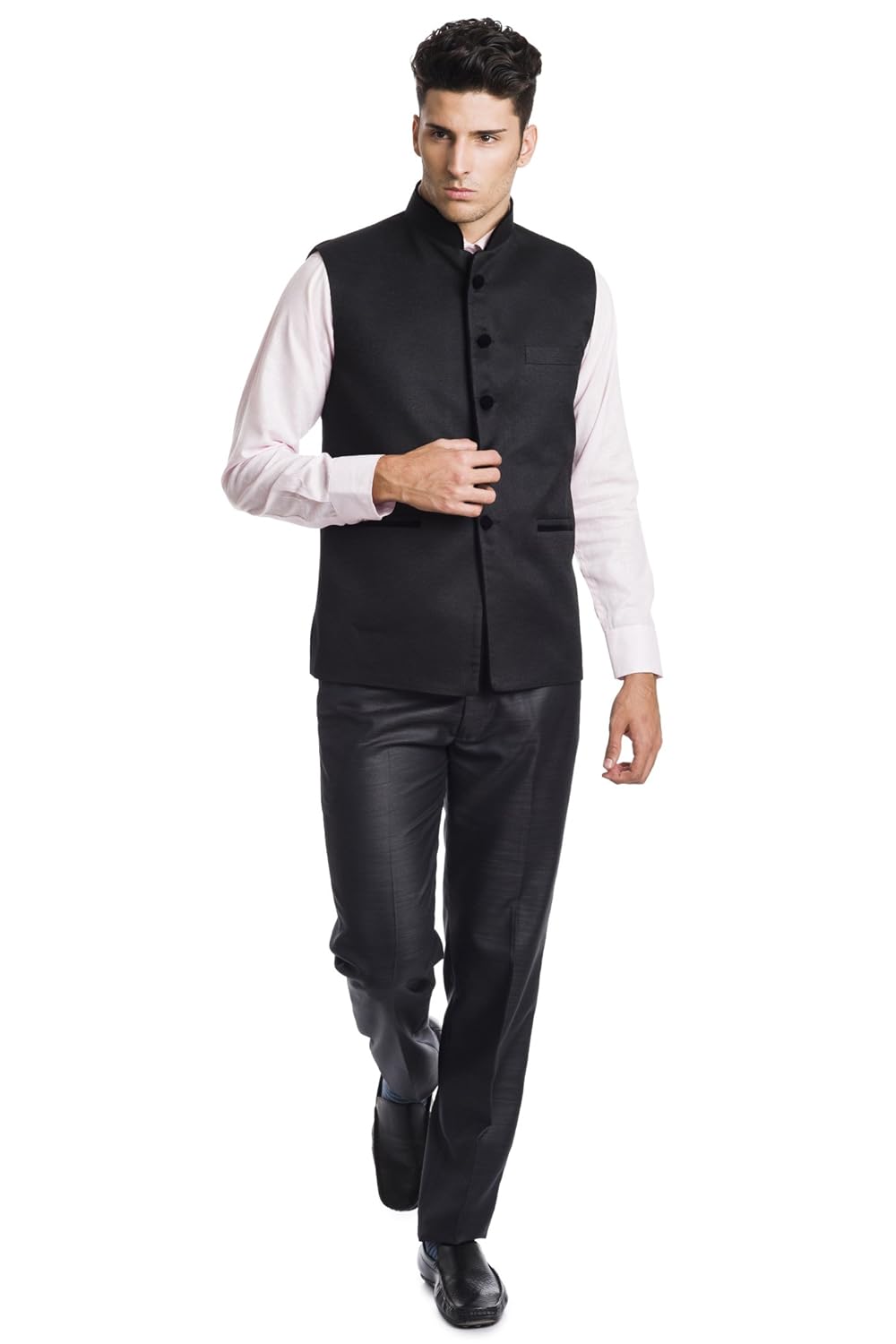 wintage men's poly cotton nehru jacket waistcoat