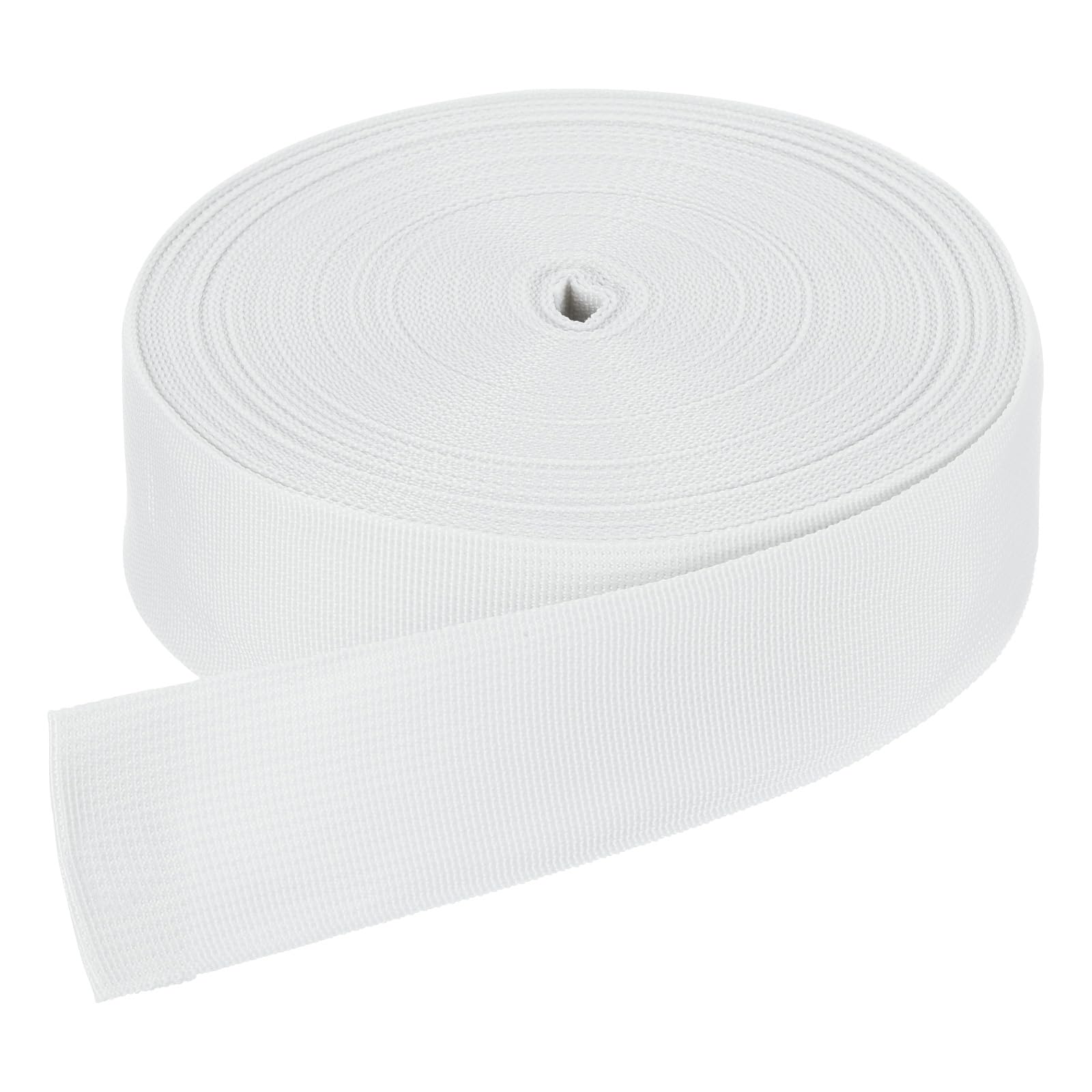 DMiotech 50 Yard x 2 Inch Width Nylon Webbing Strap Poly Flat Webbing Strapping for DIY Craft Backpack Strapping, Sewing, Outdoor Gear Repair, White