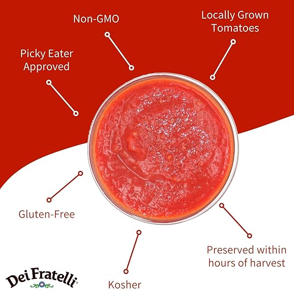 DEI FRATELLI PIZZA SAUCE FROM VINE-RIPENED TOMATOES (15 OZ. CANS, 6 PACK) – NO WATER, NO PASTE, NON-GMO, GLUTEN-FREE