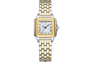 BOFAN Small Gold Watches for Women Easy Reader Ladies Quartz Wrist Watch with Stainless Steel Band,Roman Dial,Water Resistant,Bracelet Adjuster Included