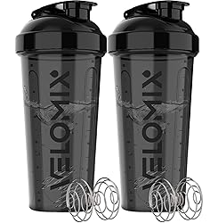 VELOMIX -2 Pack- 28 oz Protein Shaker Bottles for