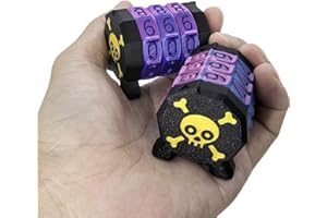 XJPONGC 2 Pack Life Counter - HP Tracker with Tracking Card Slo MTG Skull Pattern Tabletop RPG Dungeons and Dragons(2pcs Black Gloden)