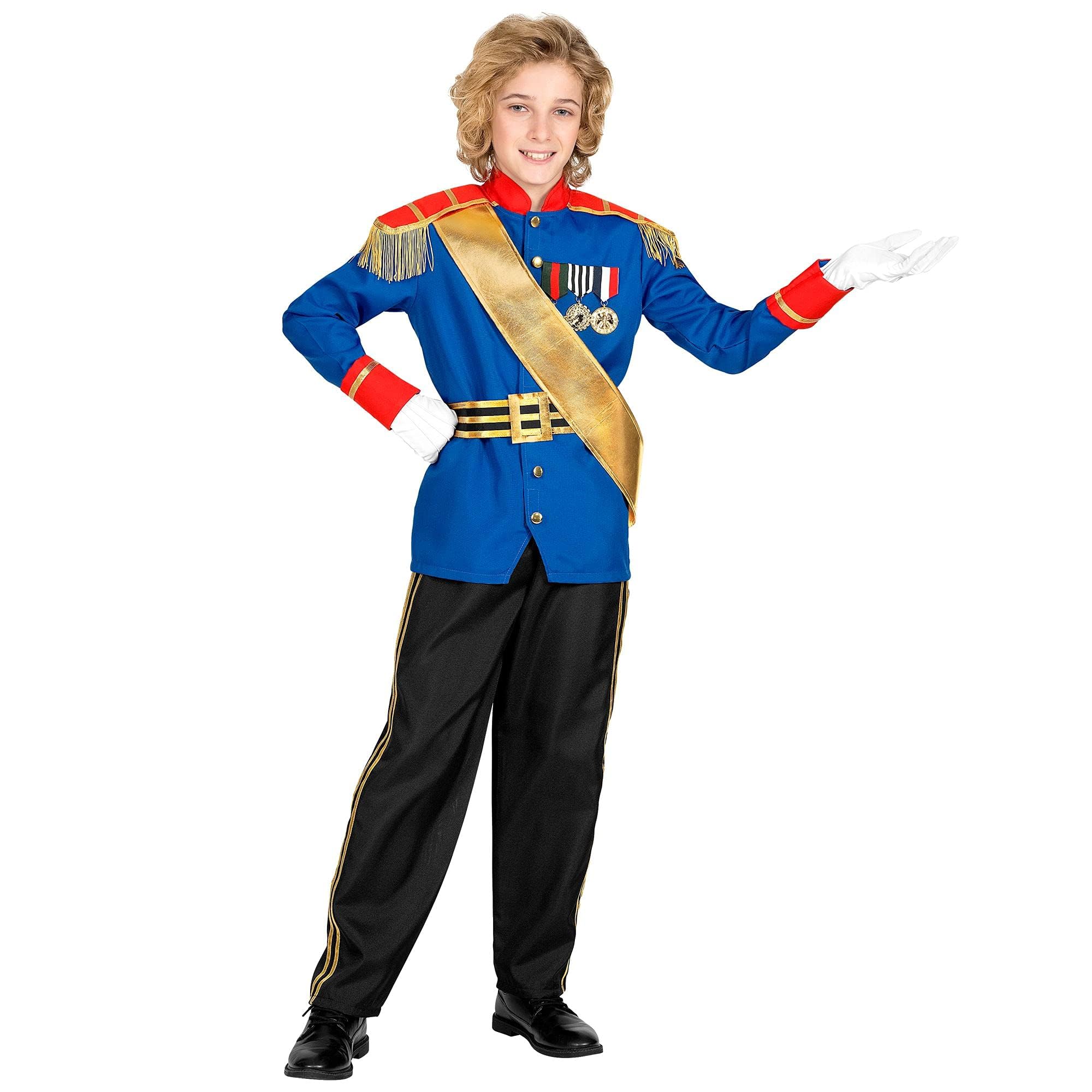 Widmann Children's Prince Charming Costume with Jacket, Trousers, Belt and Sash, Carnival, Theme Party