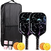 TADHG Pickleball Paddle Set 2 Lightweight 8.4oz Paddles with Honeycomb Core Spin-Friendly Surface 4 Balls