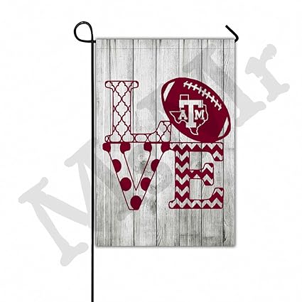 Amazon Com Msmr Love Texas A M With Wood Pattern Garden Flag