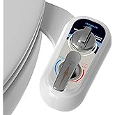 Bidet Attachment for Toilet Warm Water Left - Hot and Cold Self-Cleaning, Dual Nozzle, Non-Electric Bidet Attachment for Toilet Seat, Adjustable Water Pressure, Rear and Feminine Wash, Lever Control
