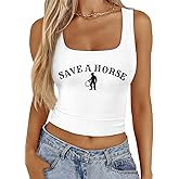 Country Concert Outfits for Women Cowgirl Tank Tops Western Cowboy Crop Tops Summer Cami Sleeveless Shirt