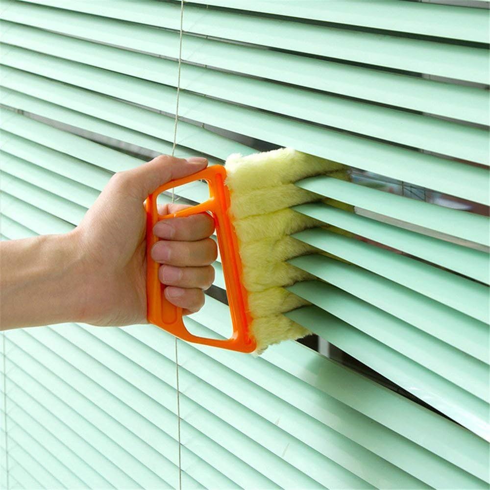 Rishx Fensterladen Reiniger Burste Jalousie Fenster Reinigung Mit Entfernbarem Burstenkopf Mini Waschbarer Microfiber Staubtuch Fur Fenster Fensterladen Klimaanlage Amazon De Kuche Haushalt