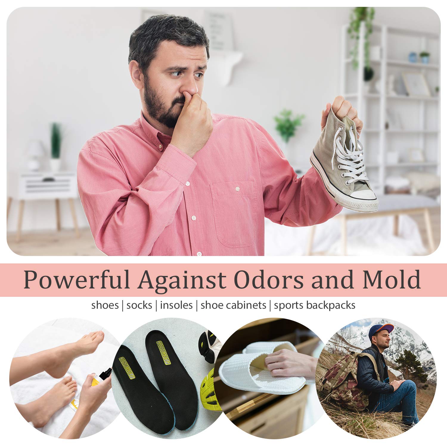 Shoe Deodorizer Spray, LamFun Foot Odor Eliminator, Fights Odor, Smell and Stink, For Feet and Shoes, Freesia Fragrance-150ml : Beauty