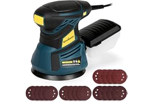 Enventor 350W Random Orbital Sander, 3A 5-Inch Electric Orbital Sander Tool 6 Variable Speeds, Max 13,000 RPM Palm Sander wit