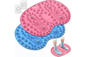 GEENOA Foot Massager Mat 2PCS, Foot Reflexology Mat with Magnetic Therapy, Standing Desk Mat Acupressure Mat for Feet Relaxation, Pressure Point Mat for Pain, Fatigue and Stress Relief (Blue+Purple)