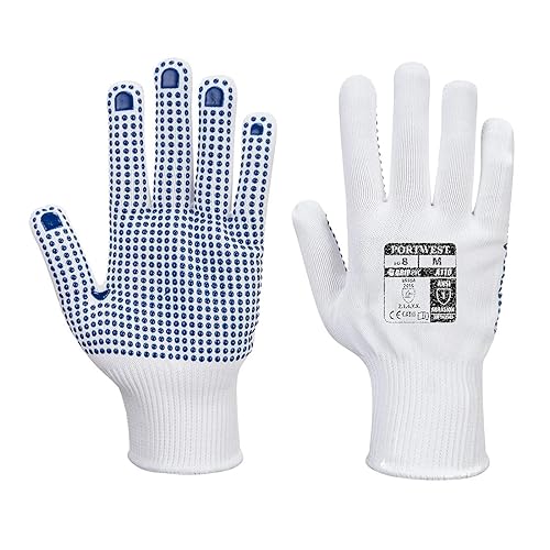 Portwest Polka Dot Glove, Size: XS, Colour: White/Blue, A110WBRXS