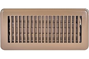 EZ-FLO 4 x 10 Inch (Duct Opening) Floor Register Vent Cover, One-Way Ventilation Register Diffuser, Solid Steel HVAC Air Vent Cover, Brown, 61602