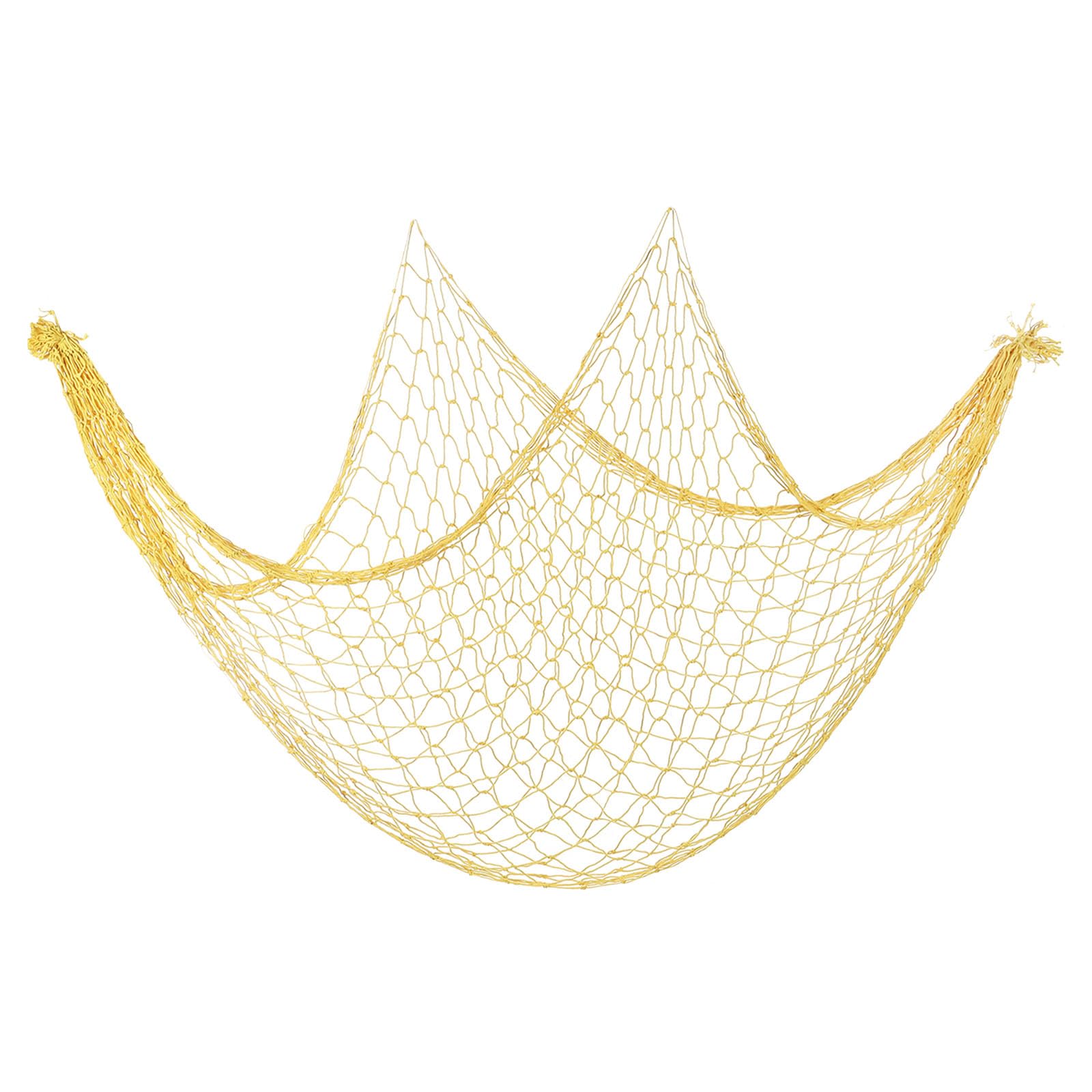 PATIKIL Fishing Net Decor, 80" x 40" Mediterranean Style Photographing Decoration Natural Fish Net Party Accessory for Home Bedroom, Yellow