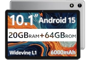 SVITOO Android Tablet 10 Inch, 2025 Android 15 Tablet for Kids Adults, 20GB RAM 64GB Storage 1TB Expandable, Dual Cameras 8MP 2MP, 6000mAh Dual Speakers WiFi 6