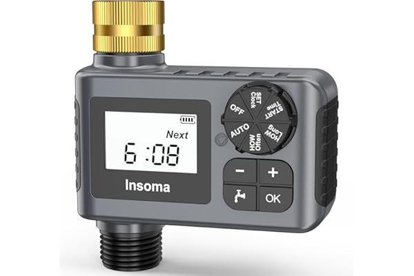 Water Timer for Outdoor Garden Hose, Hose Timer with Rain Delay/Manual Mode, Automatic Drip Irrigation Controller System for Lawn Yard Garden Watering