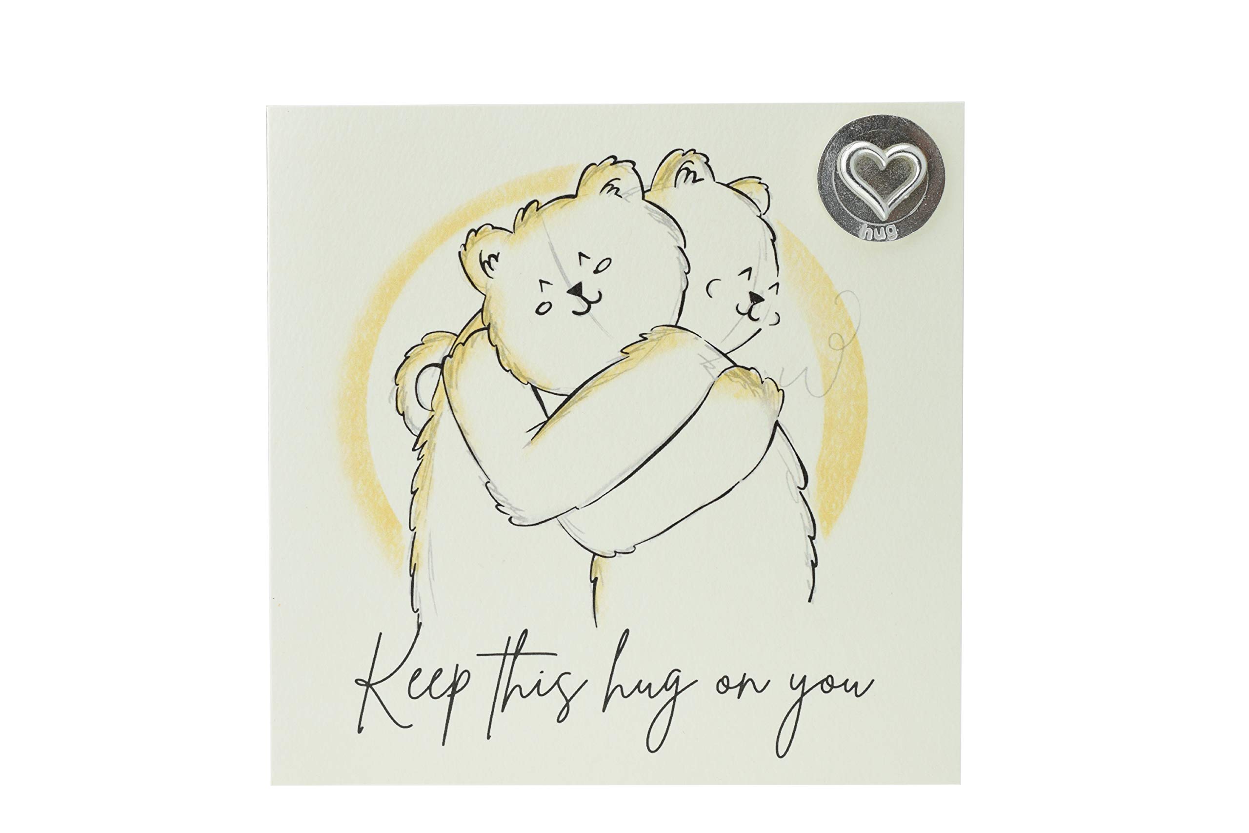 Hug Card with Hug Token – Cute Bears with message ‘Sending you a big bear hug!’ Thinking of You Card (gc-hugbearbear)