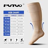 PutuO Plus Size Compression Sock 20-30mmHg Beige 7XL Wide Calf Unisex view 2