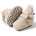 HsdsBebe Unisex Newborn Baby Cotton Booties Non-Slip Sole for Toddler Boys Girls Infant Winter Warm Fleece Cozy Socks Shoes