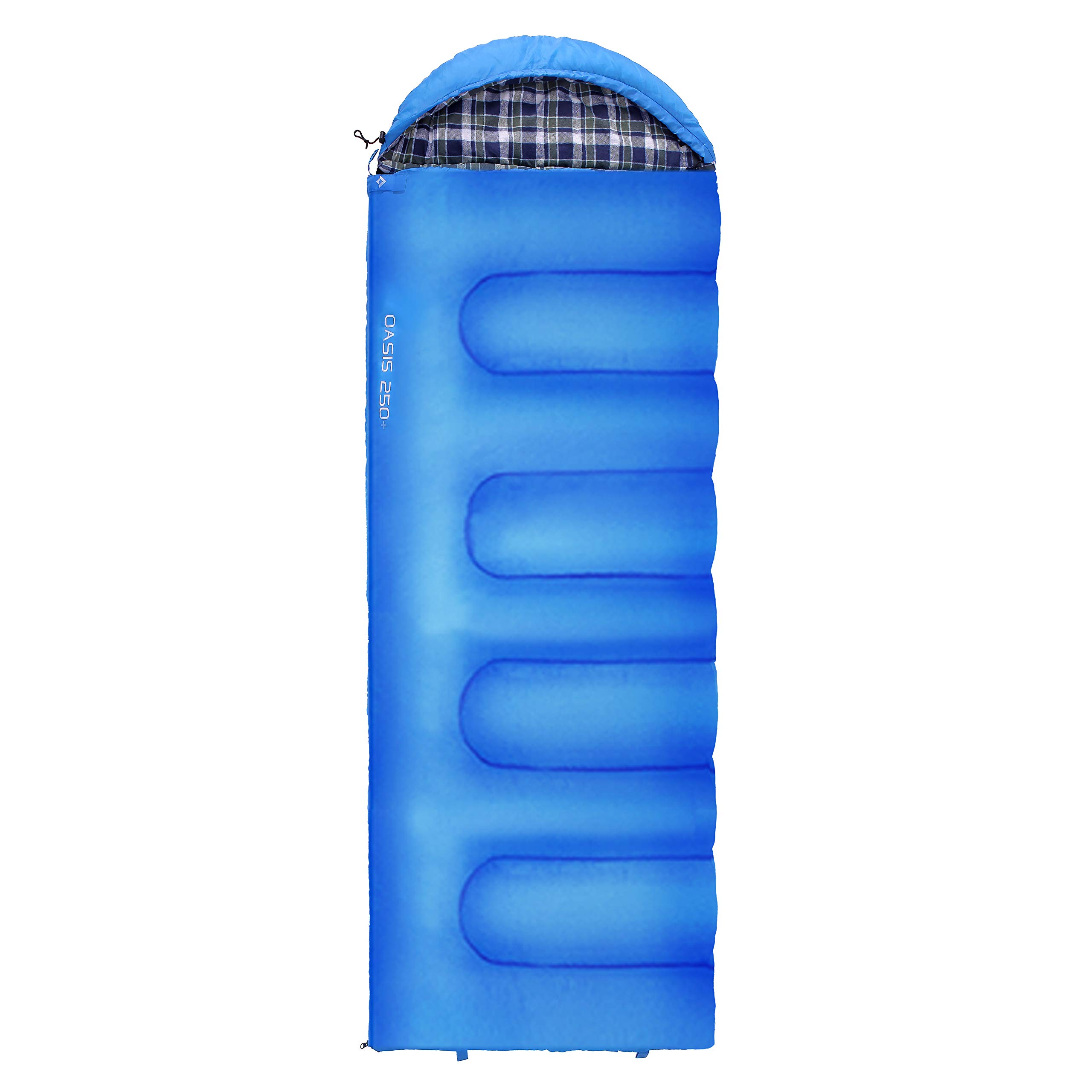 KingCamp Oversize 3-season 24.8F/-4C Adult Sleeping Bag with Compression Sack Blue Right Hand