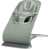 Ergobaby Evolve 3-in-1 Bouncer Seat for Babies and Toddlers 5.5-25 lbs | Multi Position Baby Rocker Seat with Adjustable Heights, Secure Harness, Newborn Insert, Sage Green