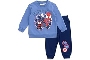Marvel Spidey and His Amazing Friends Fleece Sweatshirt and Jogger Pants Outfit Set Toddler to Big Kid Sizes (2T - 14-16)