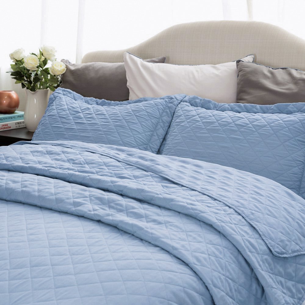 Quilt Set Solid Grayish Blue King Size(106\