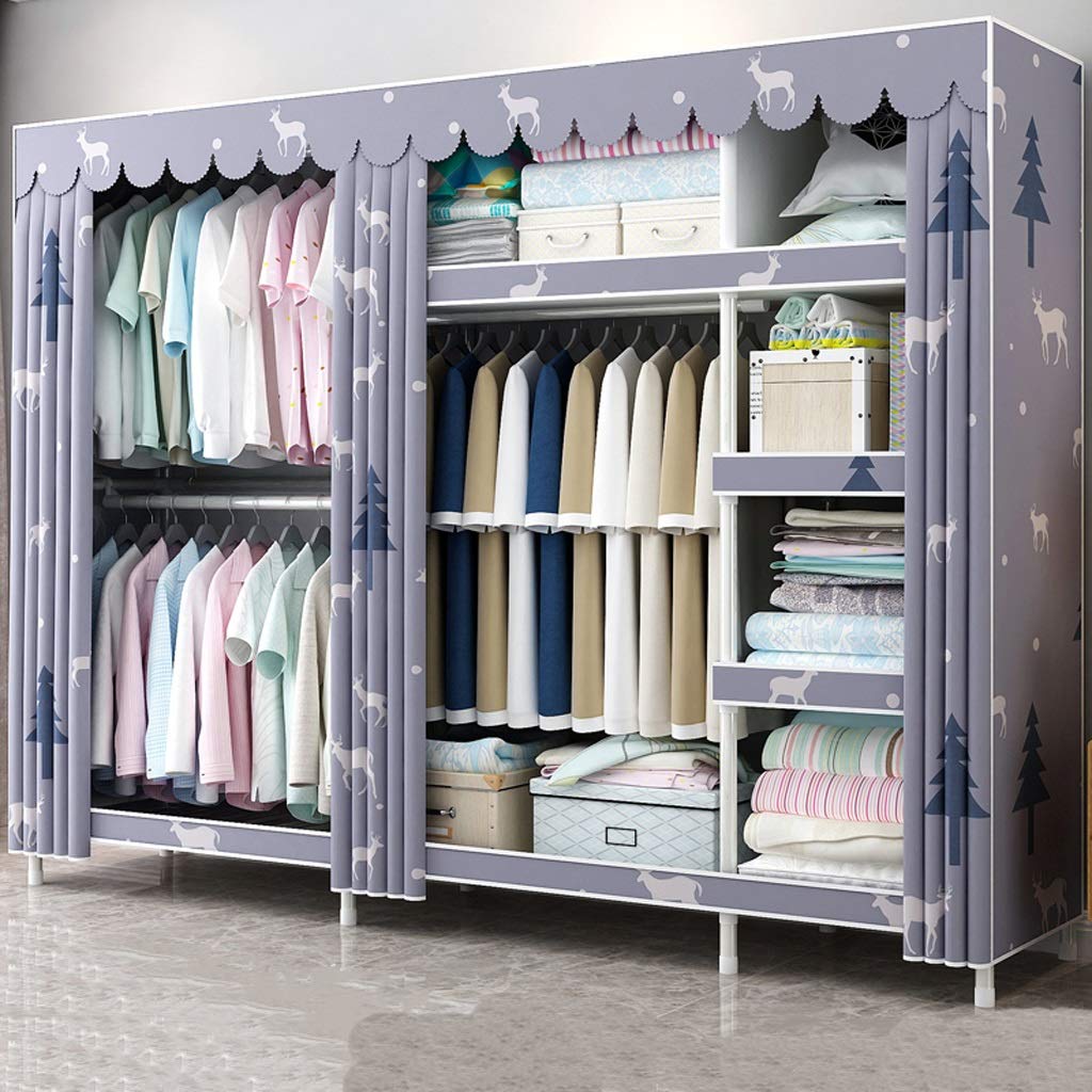 Ace Zhyg Metal Foldable Canvas Wardrobe Non Woven Wardrobe