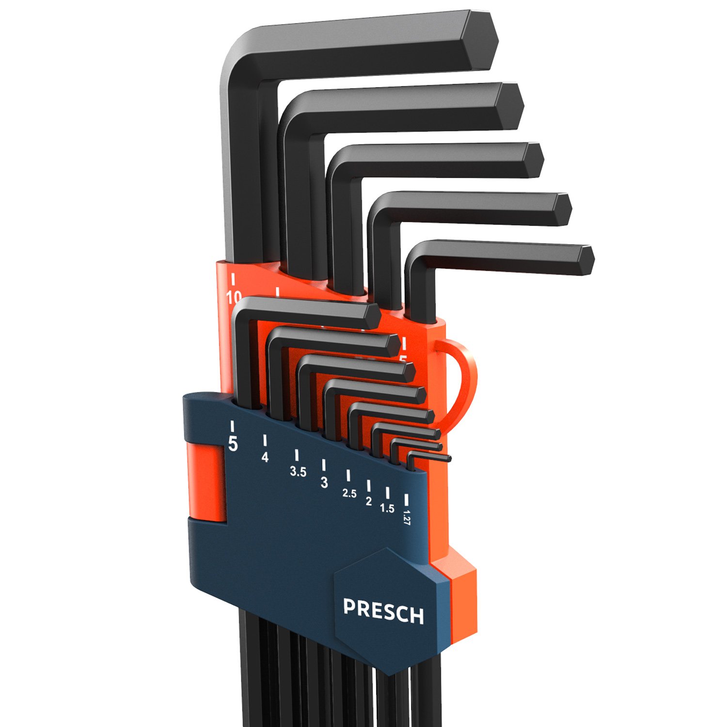 PRESCH Innensechskant Satz 13 tlg mit Kugelkopf HX - Profi Innensechskantschlüssel Set - Schlüssel klein und kompakt mit Halter 4