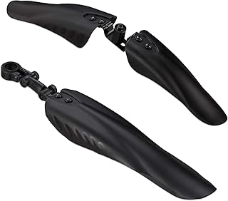Relaxdays Schutzblech Set, Spritzschutz für vorn &amp; hinten, universal, für Fahrräder mit 24-28 Zoll, Mudguard, schwarz